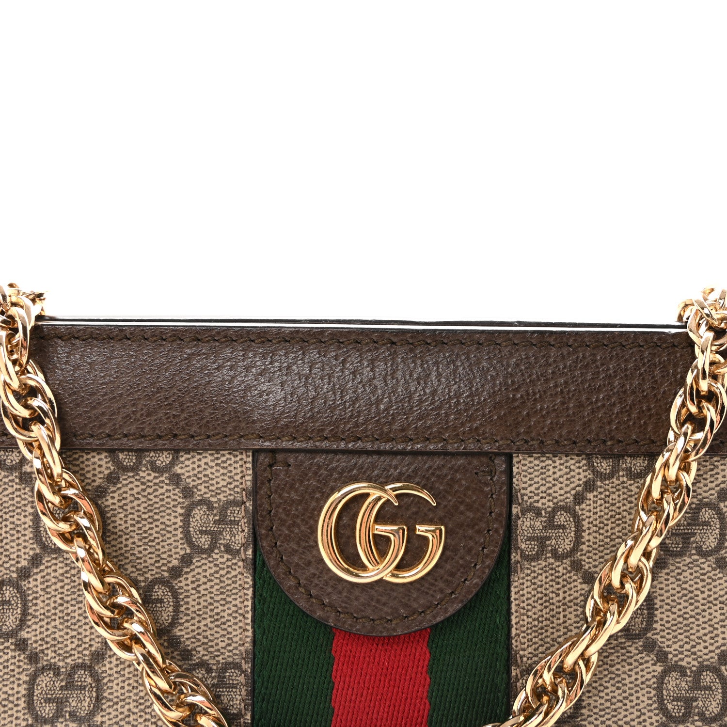 Gucci GG Supreme Monogram Web Small Ophidia Chain Shoulder Bag Brown 8 of 10