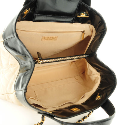 Chanel Calfskin Quilted In The Mix Shopping Tote Beige Black 5 of 8