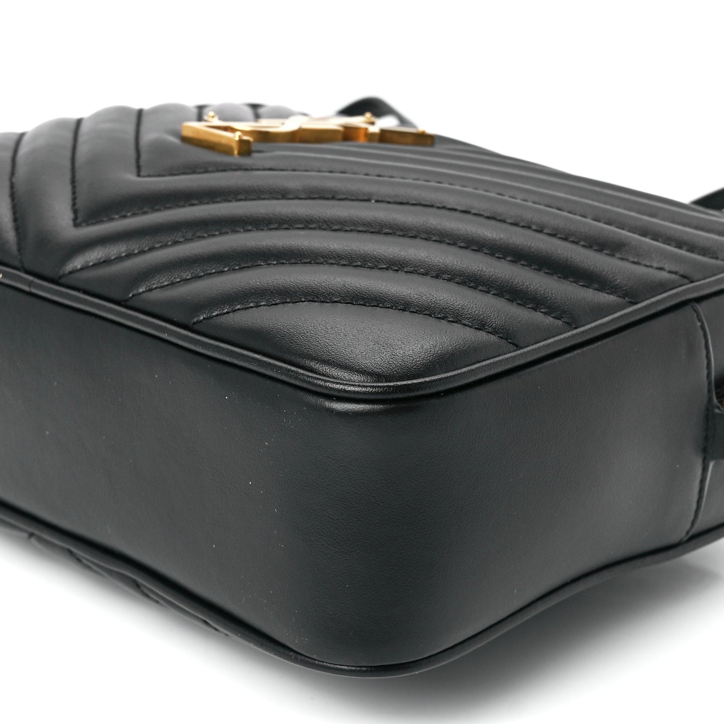 Calfskin Matelasse Monogram Lou Camera Bag Black