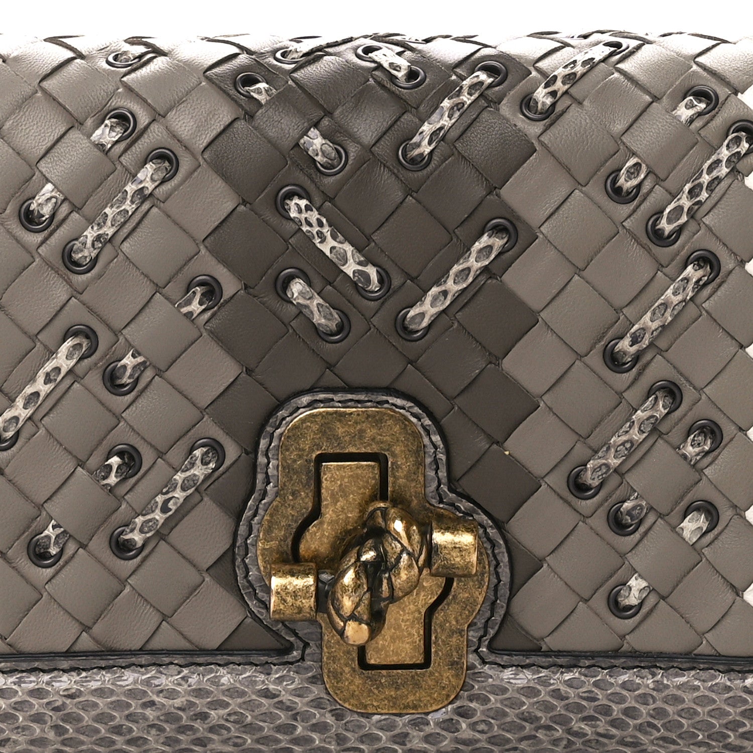 Bottega Veneta Nappa Ayers Intrecciato Club Stitch Knot Clutch Mist 11 of 13