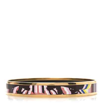 Hermes Enamel Printed Narrow Brides De Gala Tattoo Bracelet 70 Pink  Multicolor 3 of 5