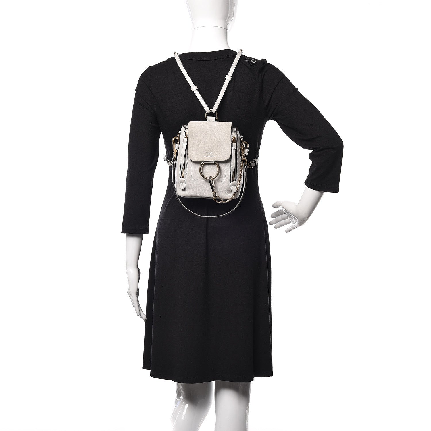 Chloe Suede Calfskin Mini Faye Backpack Airy Grey 3 of 11