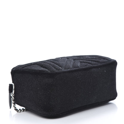 Stella McCartney Glitter Velvet Star Patch Shoulder Bag Black 4 of 9