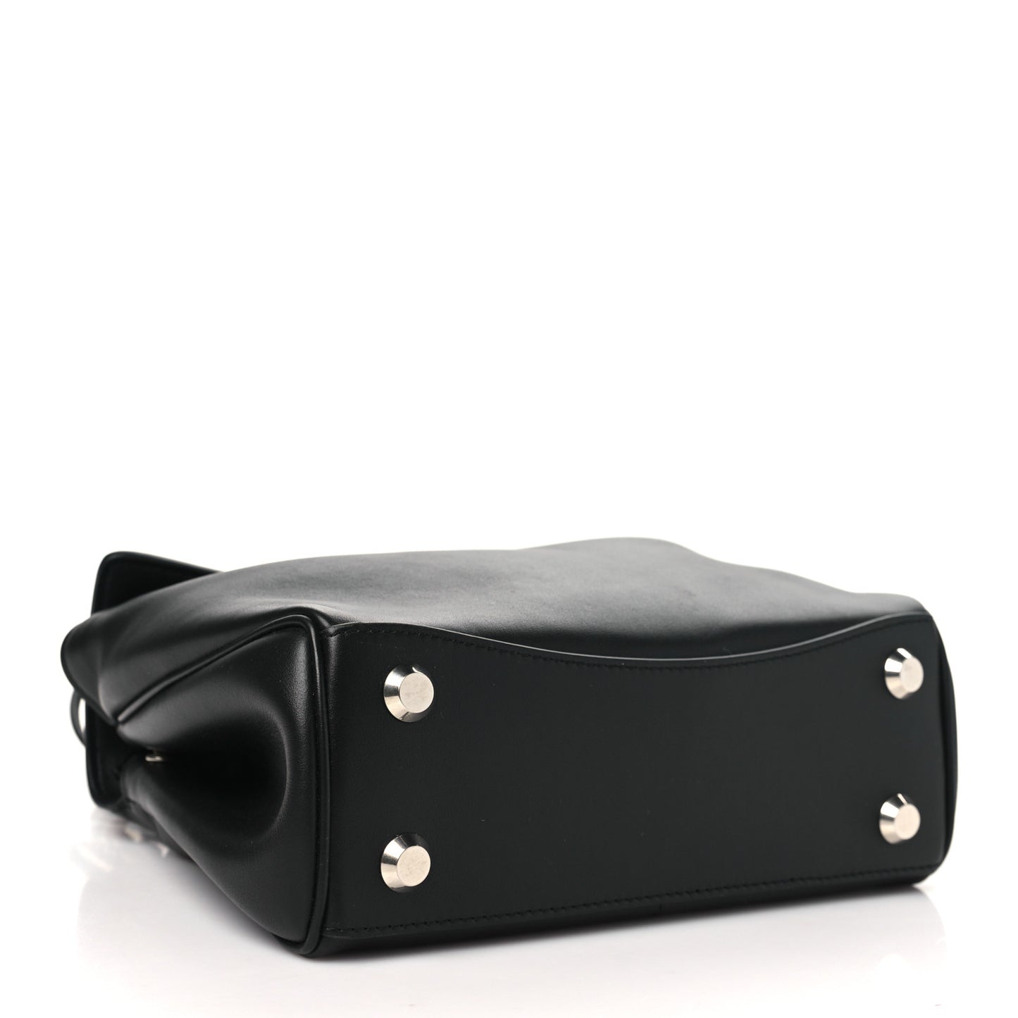 Natural Smooth Calfskin Mini Rodeo Top Handle Handbag Black