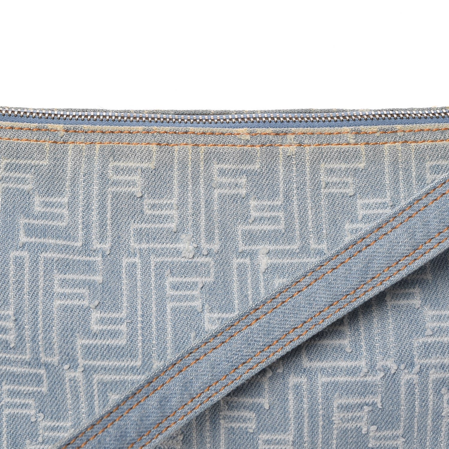 Fendi Denim FF Small Shoulder Bag Celeste 8 of 9