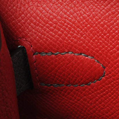 Hermes Epsom Horseshoe Kelly Sellier 28 Rouge Casaque Etain 13 of 36