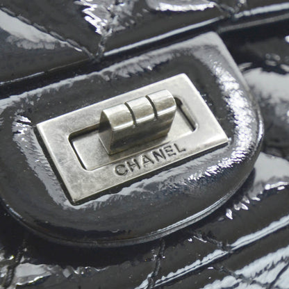 Chanel Patent Quilted Reissue Flap Clutch Bag Black 7 of 11
