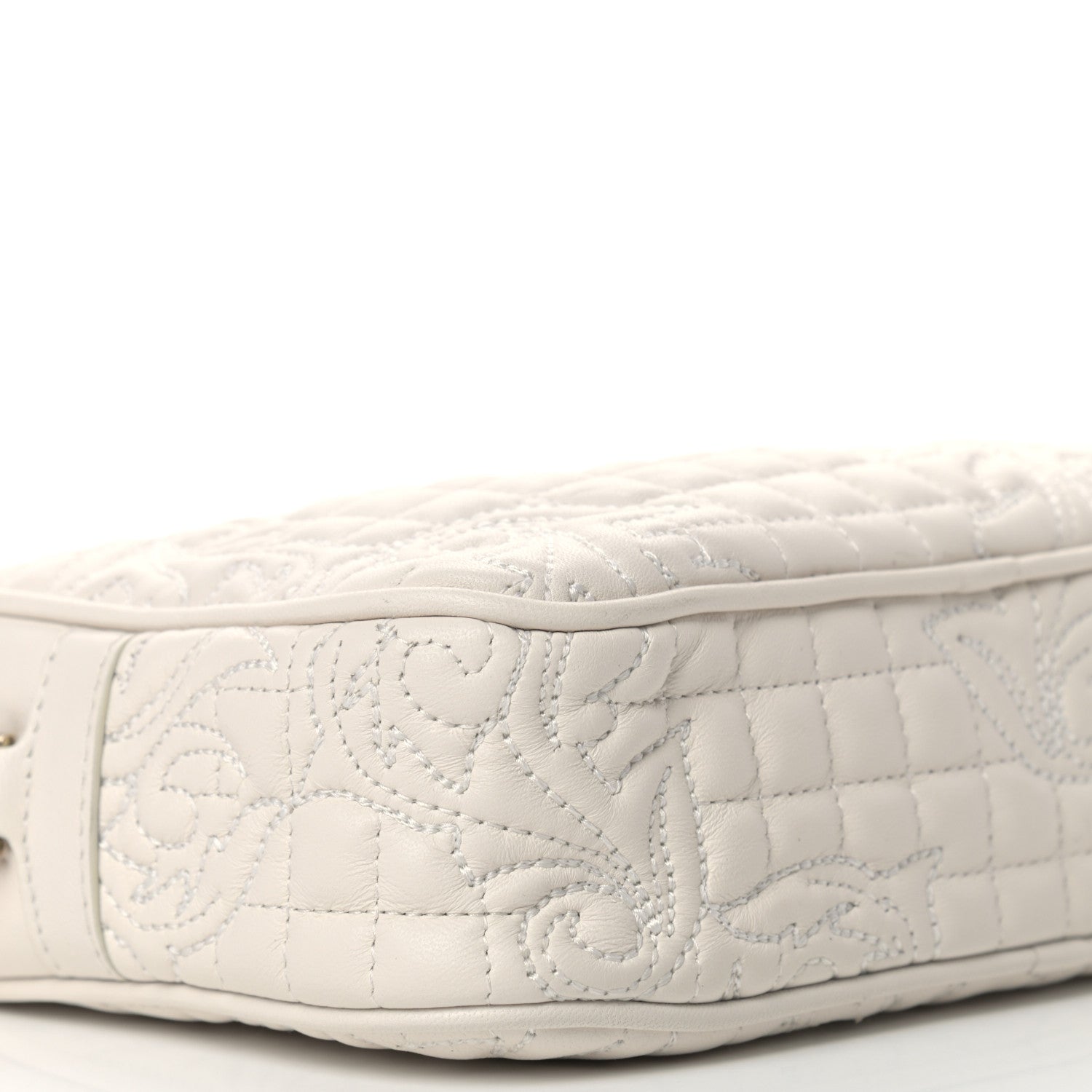 Versace Nappa Barocco Quilted Vanitas Medea Chain Crossbody White 6 of 7