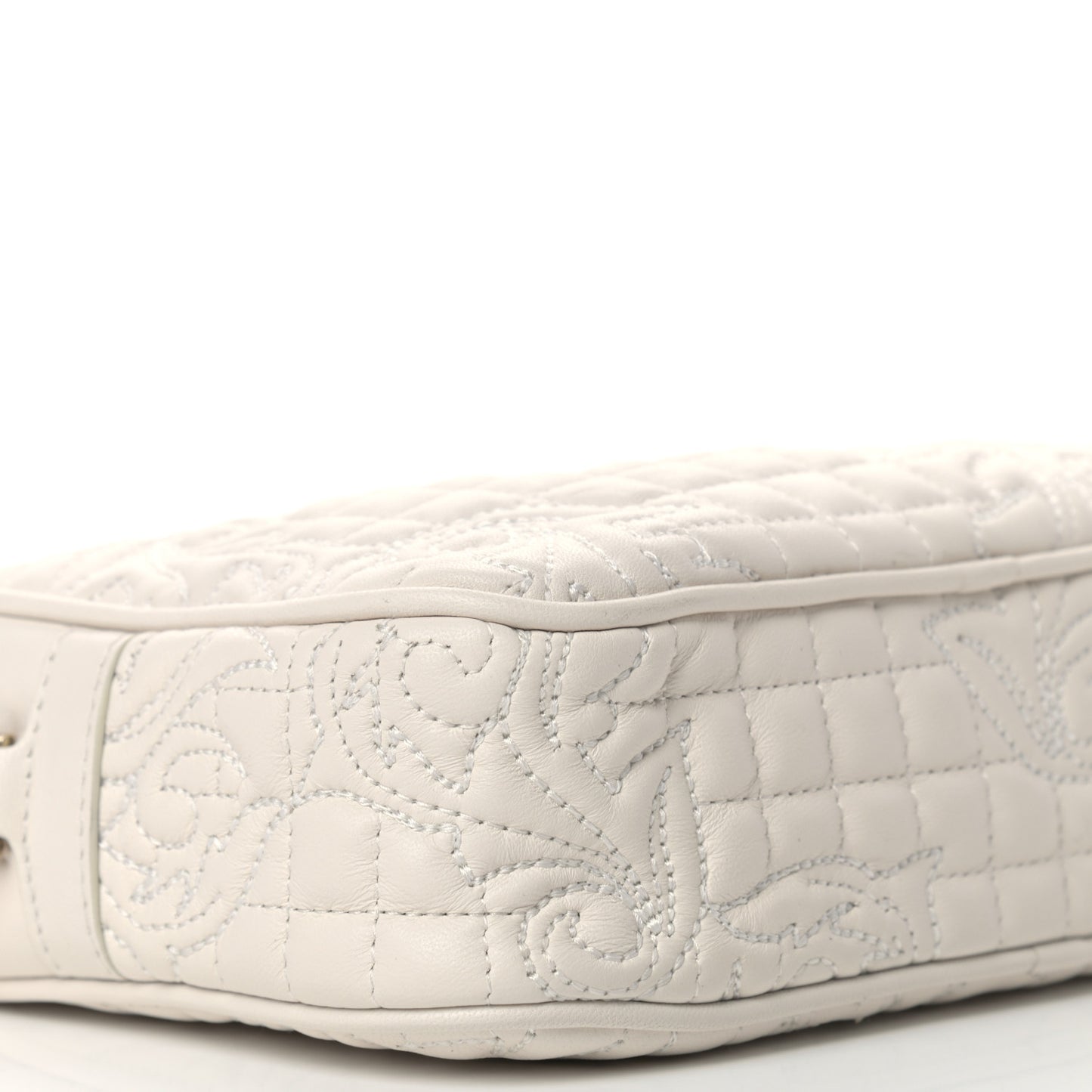 Nappa Barocco Quilted Vanitas Medea Chain Crossbody White
