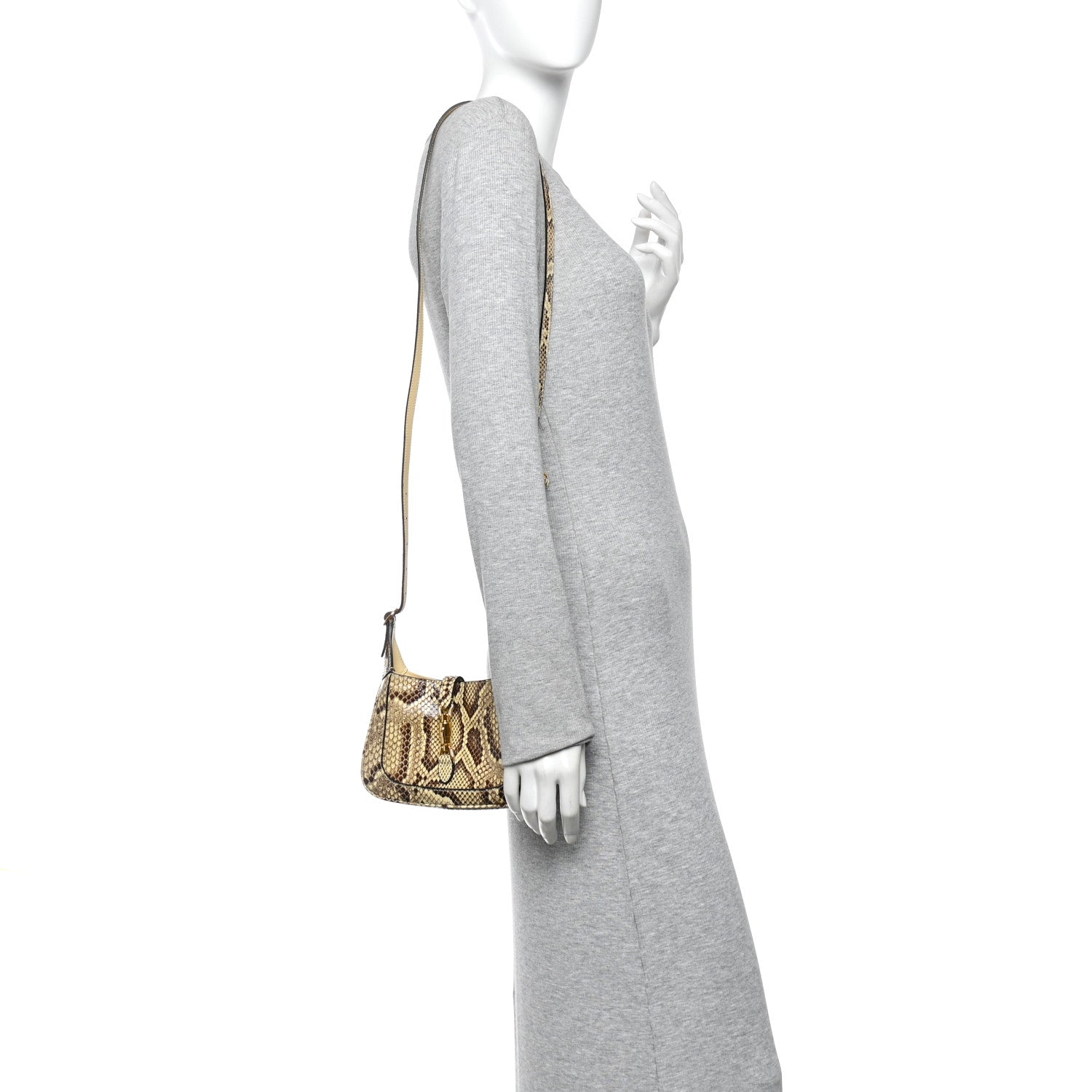 Gucci Snakeskin Mini Jackie 1961 Hobo Beige 2 of 12