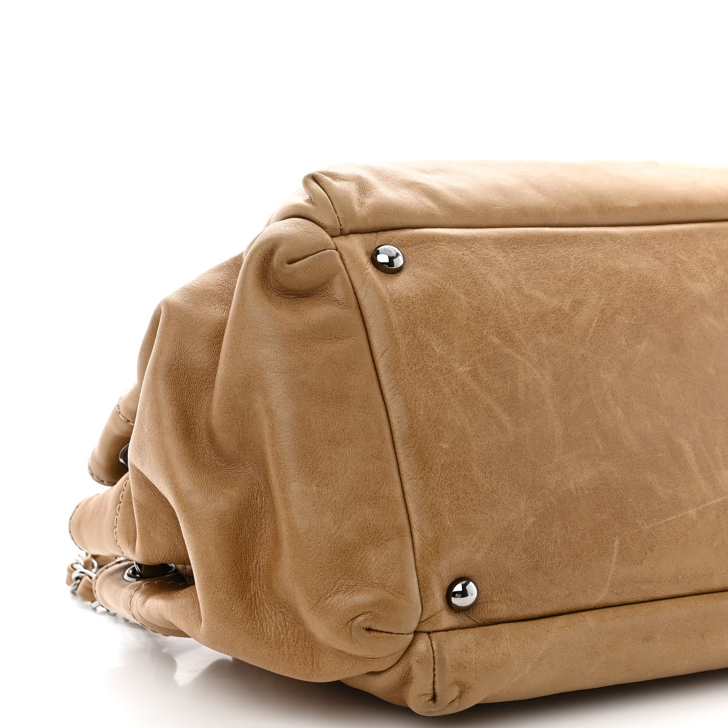 Lambskin Lax Accordion Flap Brown
