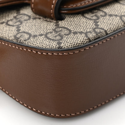 Gucci GG Supreme Monogram Azalea Calfskin Web Horsebit 1955 Wallet On Strap Beige Ebony Brown Sugar 7 of 8