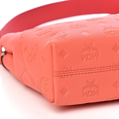 MCM Calfskin Ottomar Monogram Medium Klara Hobo Hot Coral 8 of 10