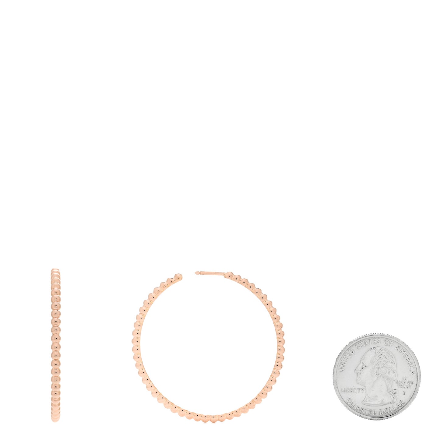 18K Rose Gold Large Perlee Hoop Earrings