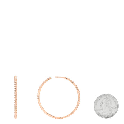 Van Cleef & Arpels 18K Rose Gold Large Perlee Hoop Earrings 2 of 5