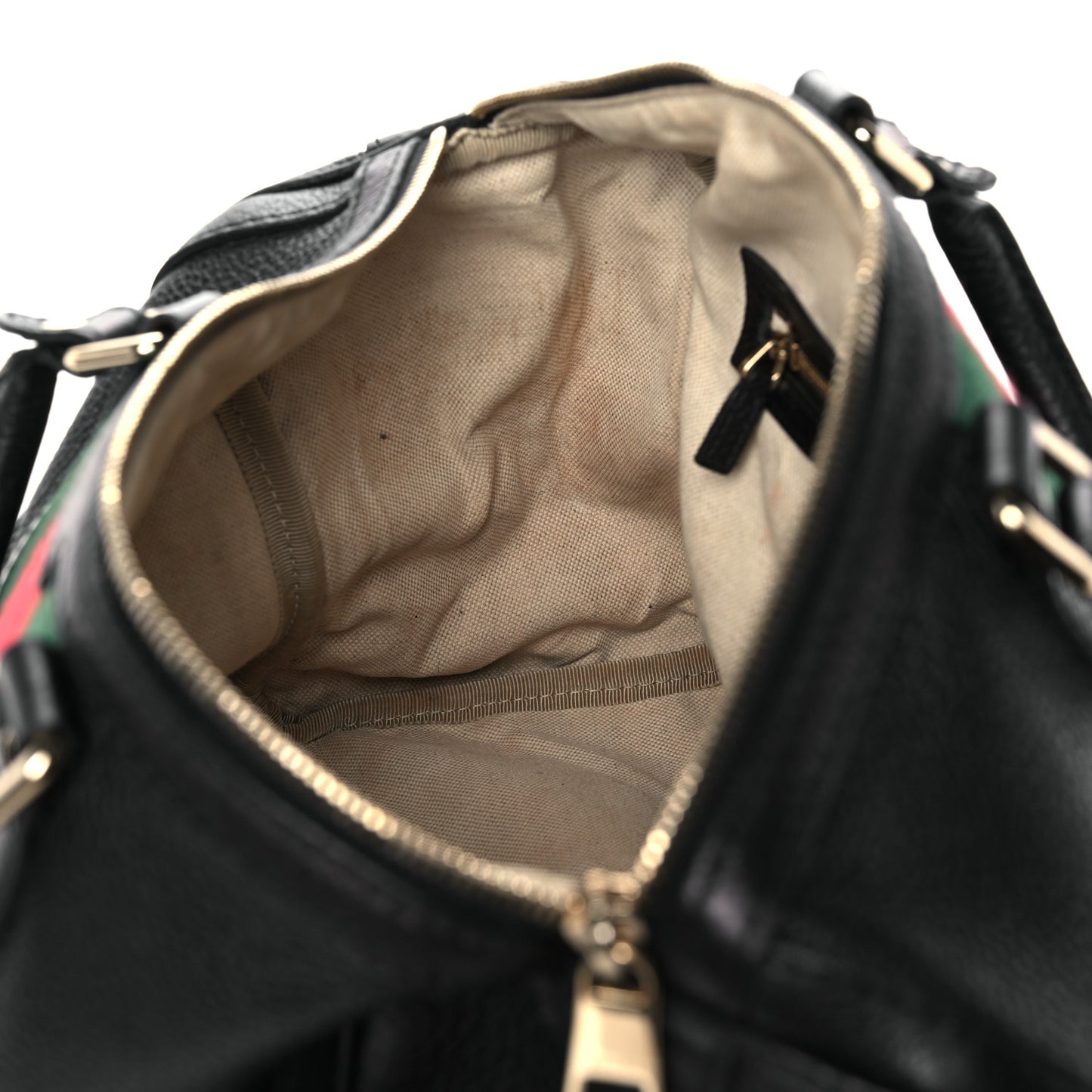 Calfskin Vintage Web Medium Boston Black