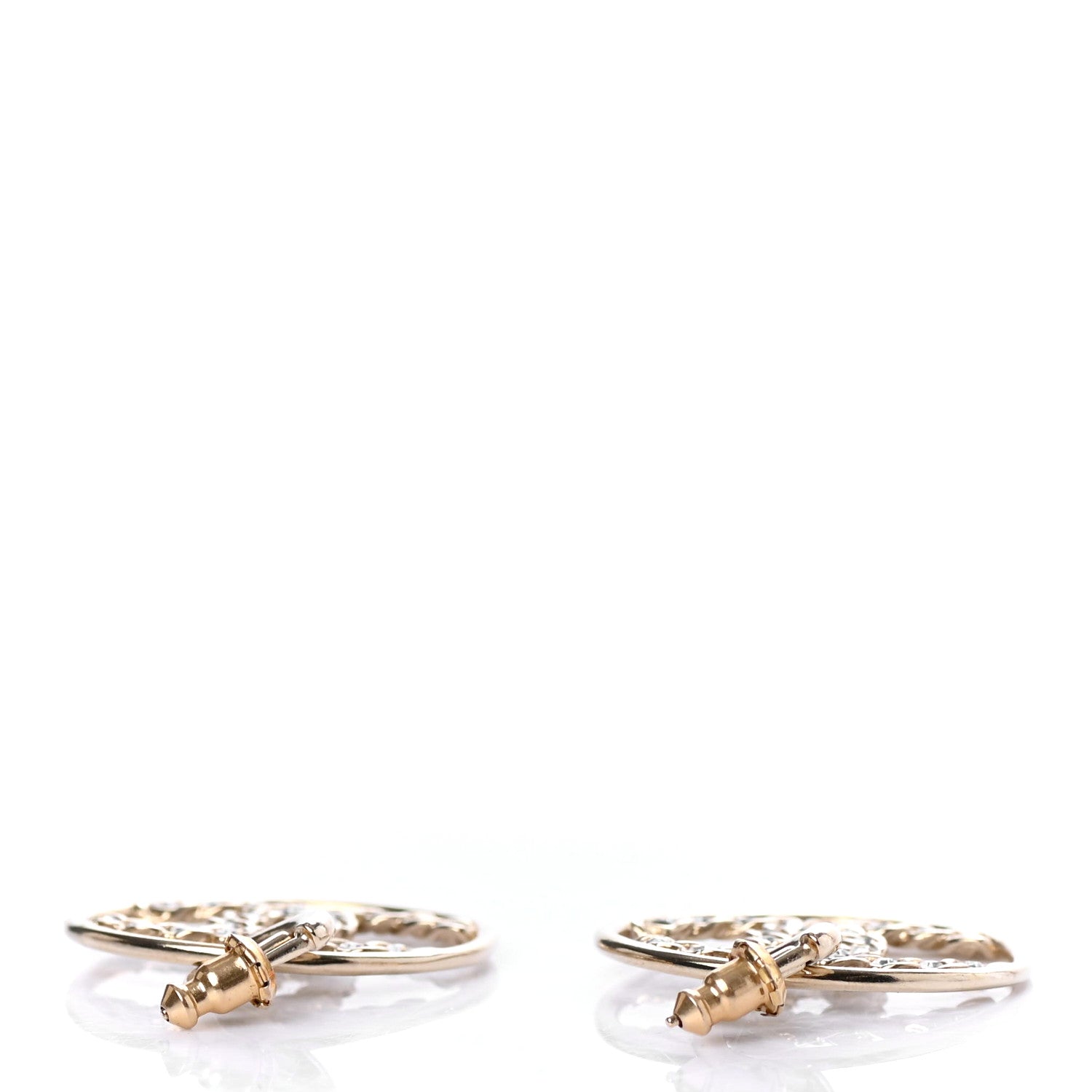 Chanel Baguette Crystal High Society CC Drop Earrings Gold 3 of 4