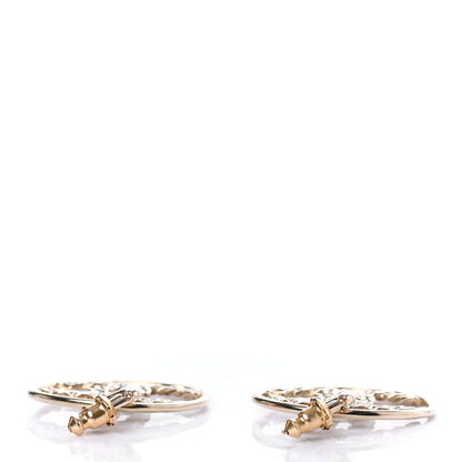 Chanel Baguette Crystal High Society CC Drop Earrings Gold 3 of 4