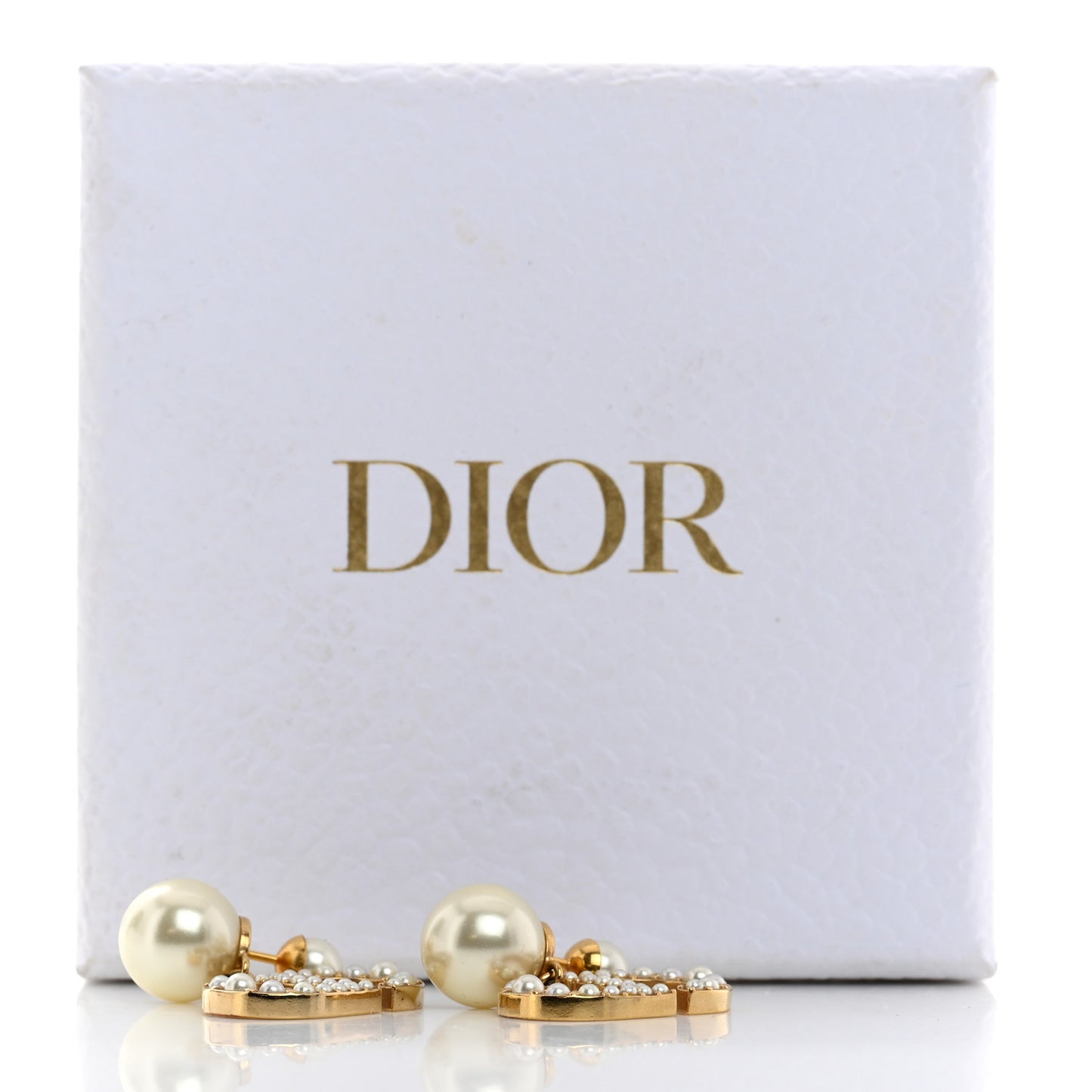 Pearl Tribal CD Drop Earrings Gold