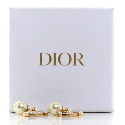 Christian Dior Pearl Tribal CD Drop Earrings Gold 5 of 5
