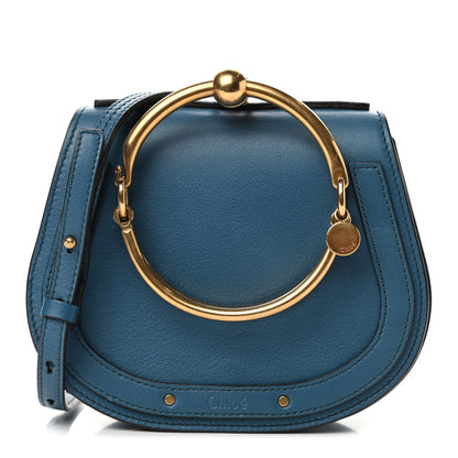 Chloe Calfskin Suede Small Nile Bracelet Bag Vinyl Blue 1 of 5