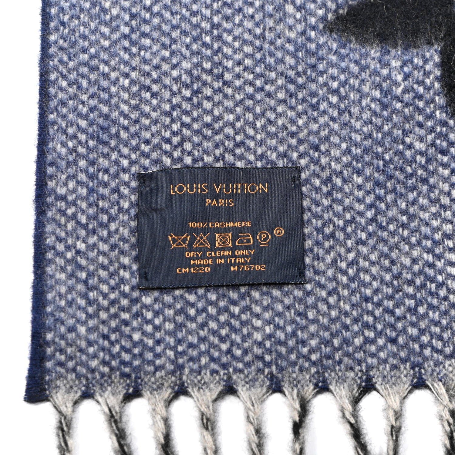 Louis Vuitton Cashmere Monogram Reykjavik Scarf Navy Blue 3 of 4