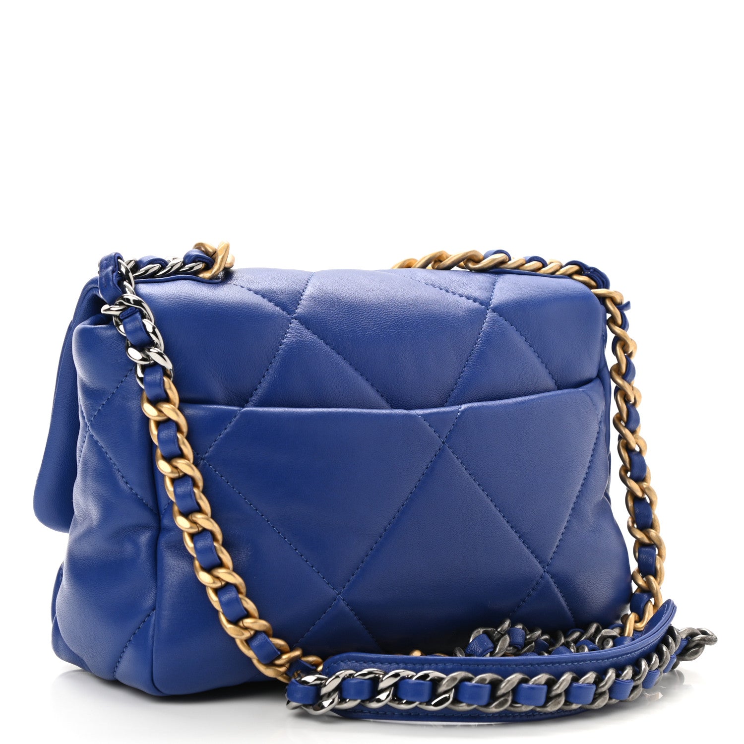 Chanel Lambskin Quilted Medium Chanel 19 Flap Blue 3 of 10