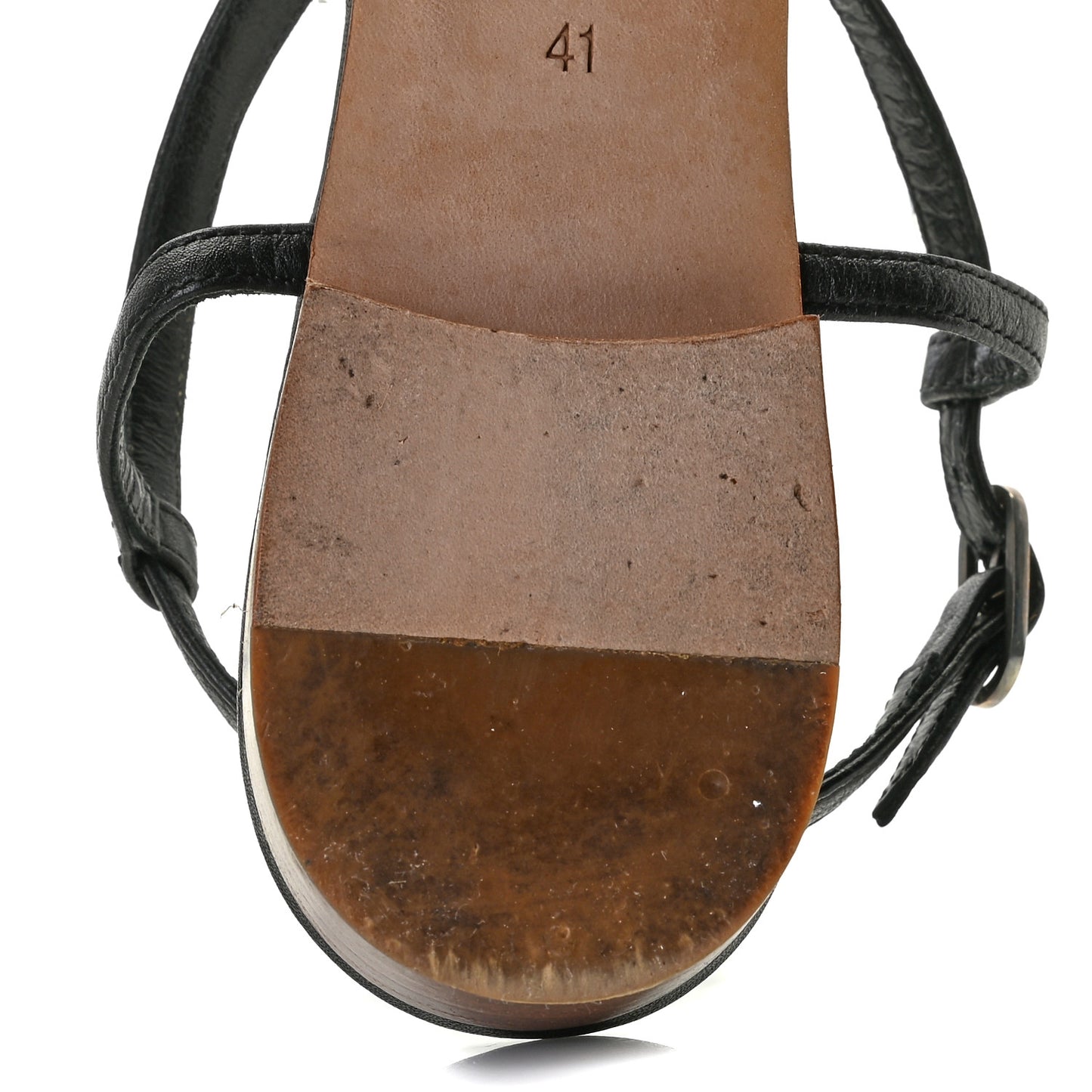 Lambskin CC Thong Sandals 41 Black