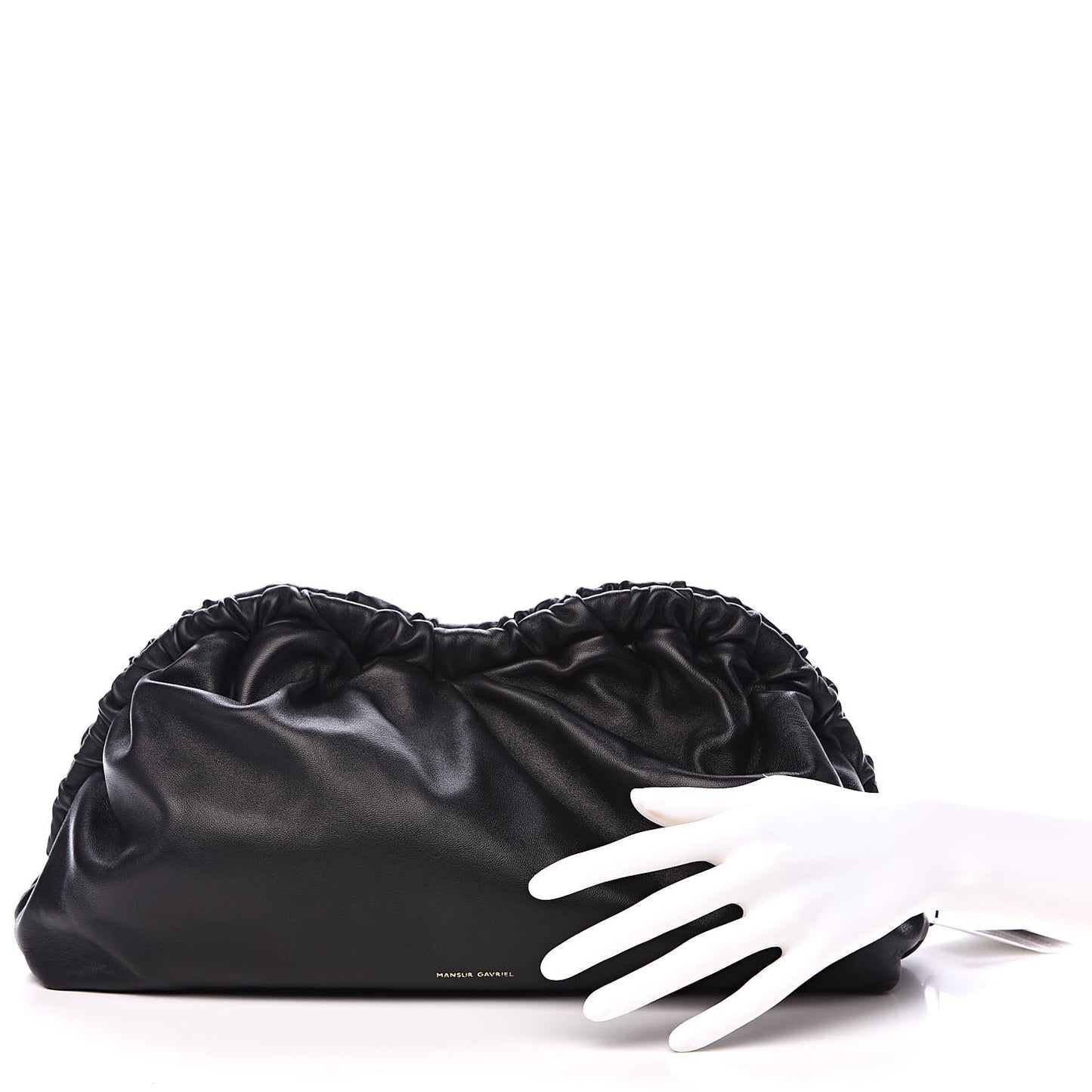 Lambskin Cloud Clutch Black Flamma