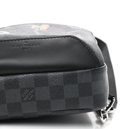 Louis Vuitton Damier Graphite World Map Avenue Sling Backpack 7 of 9