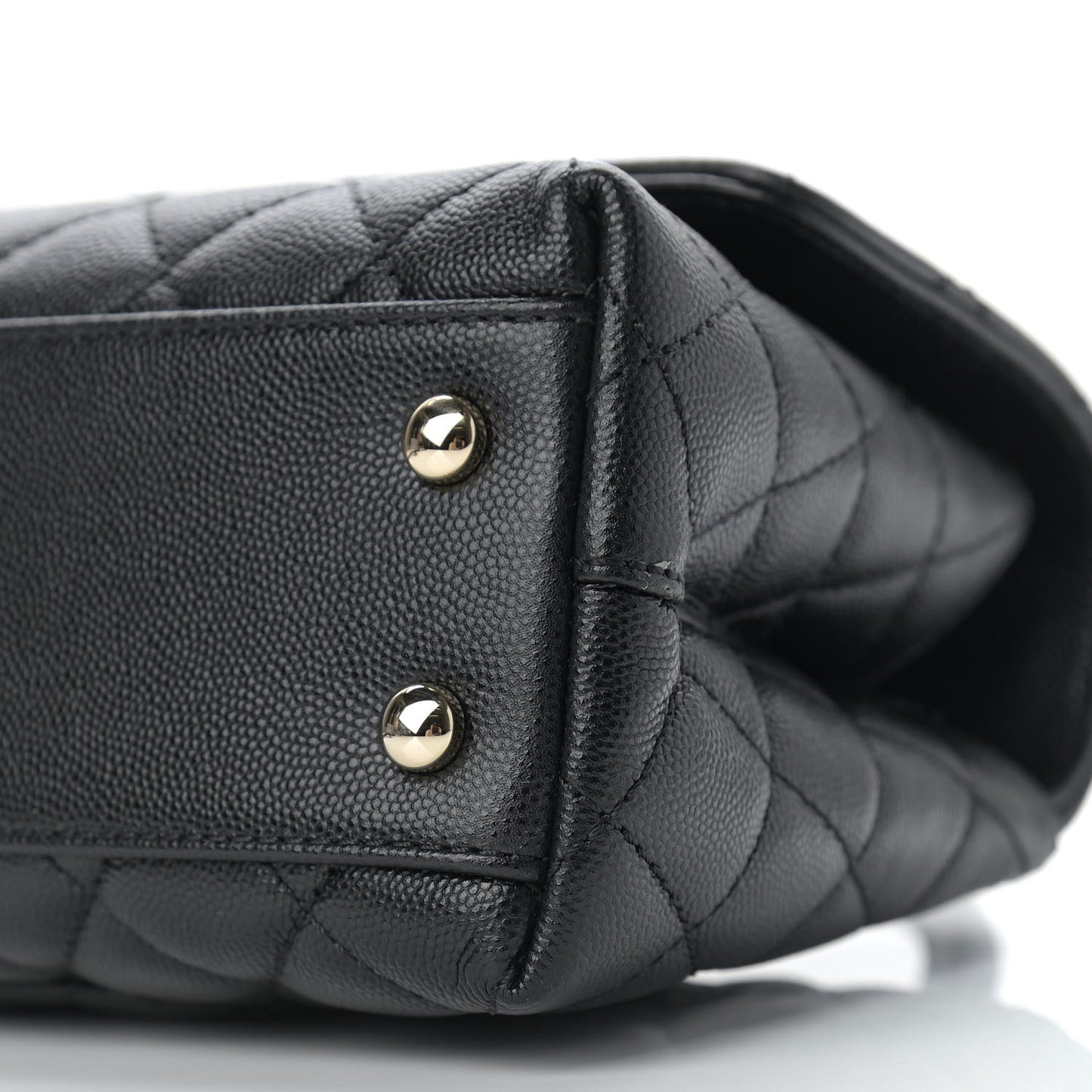 Caviar Quilted Mini Coco Handle Flap Black