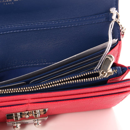 Christian Dior Grained Calfskin Cannage Miss Dior Chain Wallet Fuchsia 8 of 8