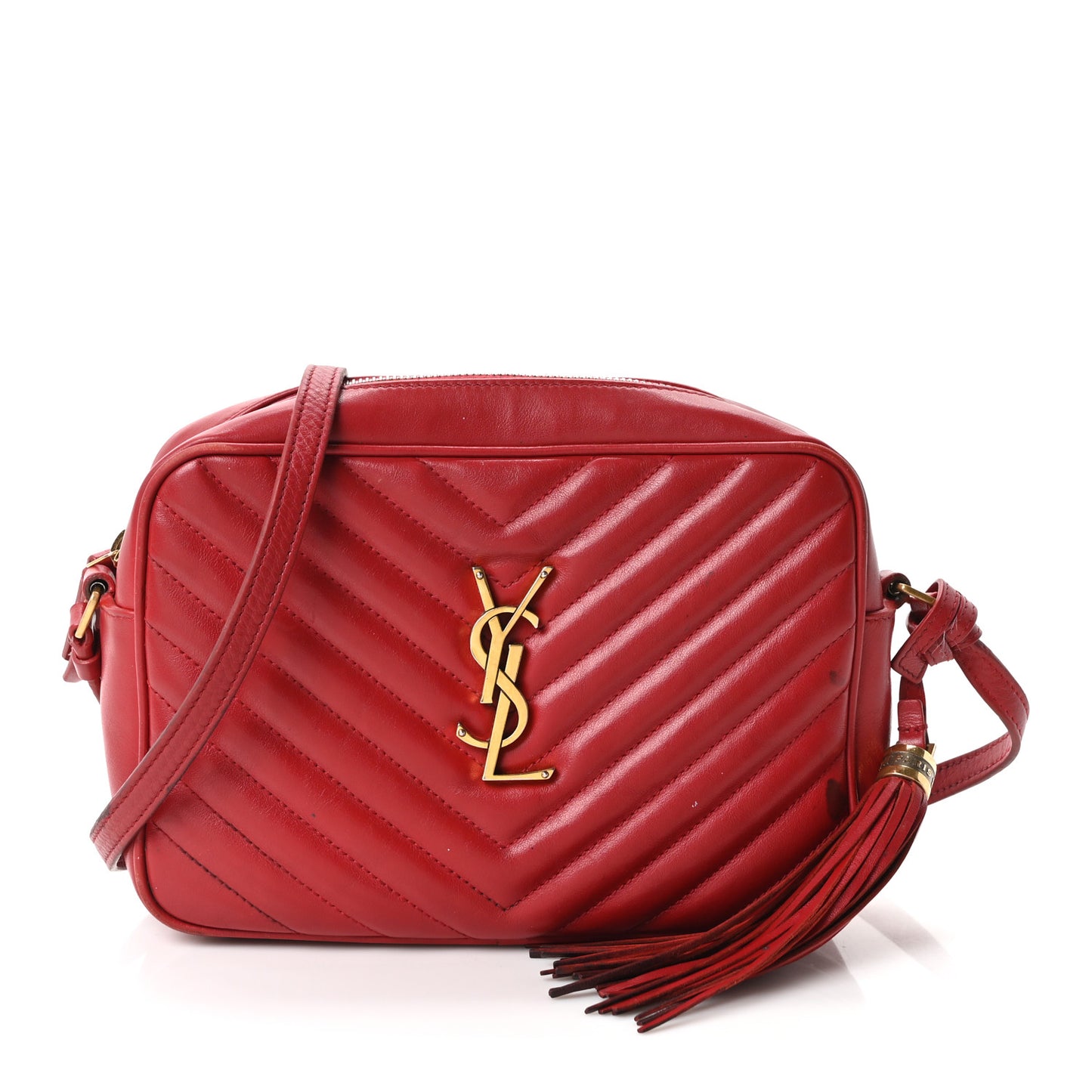 Calfskin Matelasse Monogram Lou Camera Bag Opyum Red