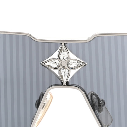 Louis Vuitton Metal Swarovski Crystal Cyclone Sunglasses Z1815U Silver 7 of 9