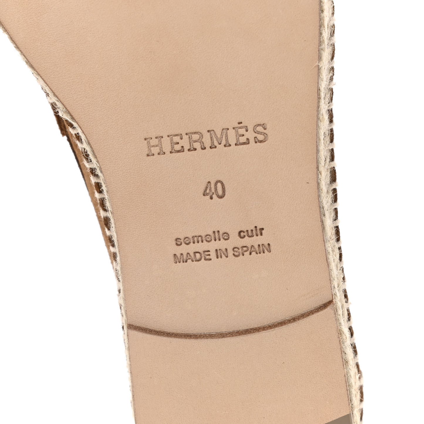 Suede Calfskin Womens Trip Espadrilles 40 Brun Fume