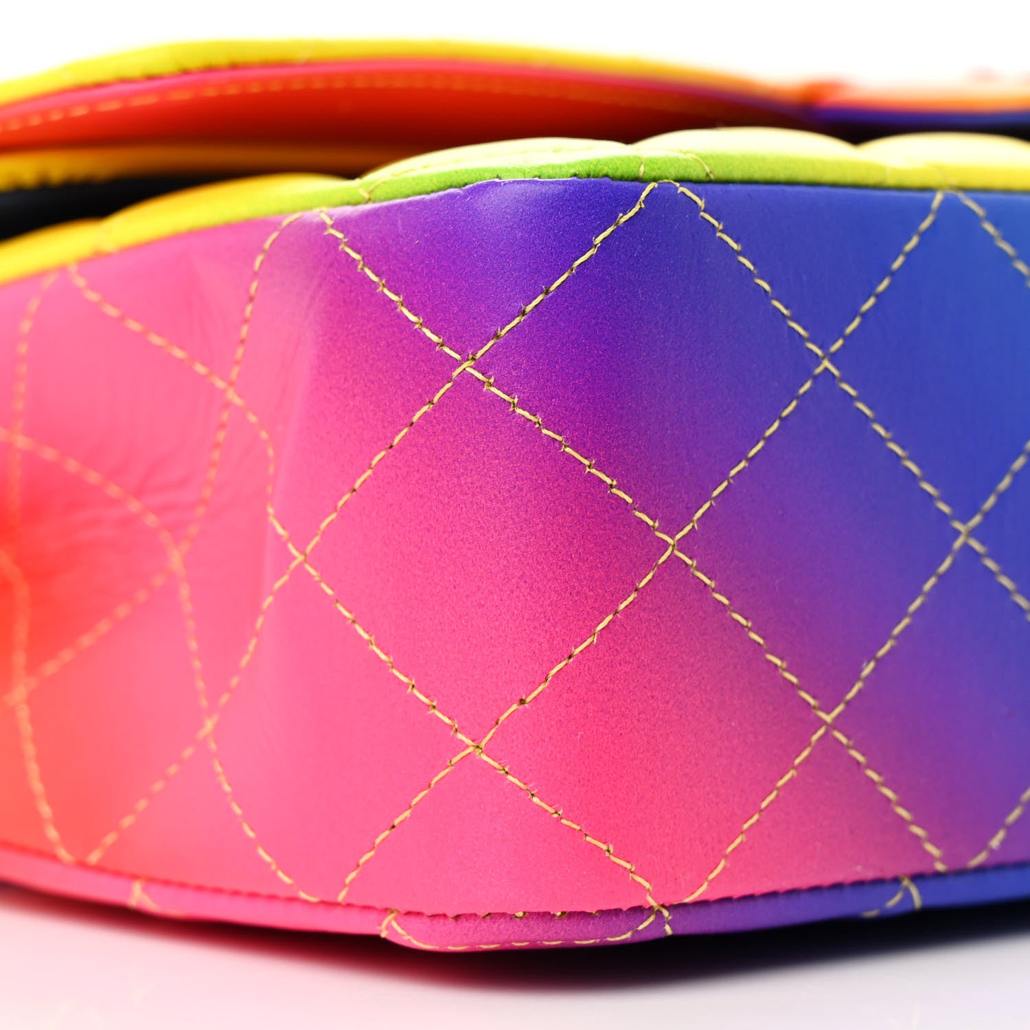 Chanel Calfskin Quilted Medium Rainbow Double Flap Multicolor 9 of 11