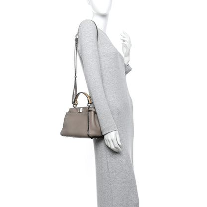 Fendi Cuoio Romano Snakeskin Selleria Mini Peekaboo Iconic Satchel Roccia Corda 2 of 13