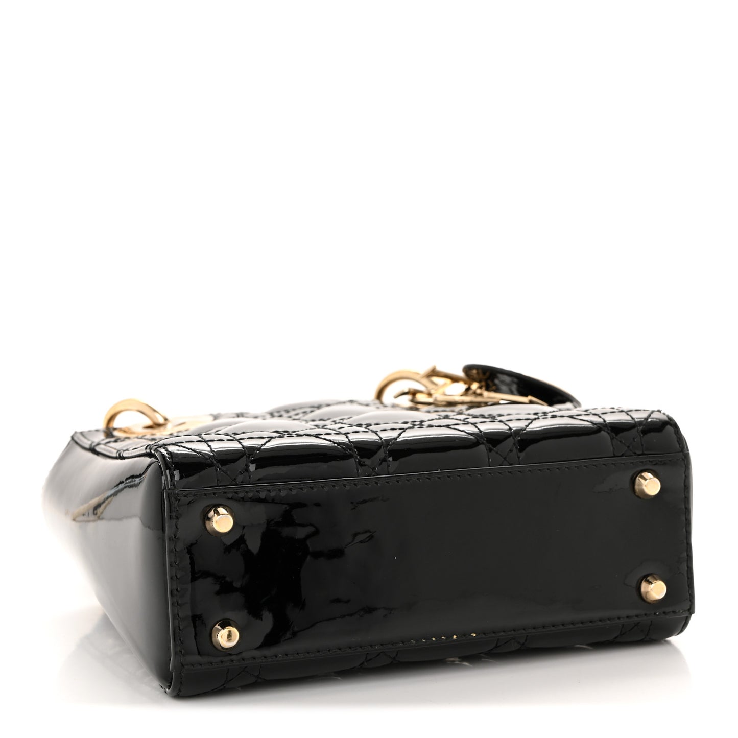 Patent Cannage Mini Lady Dior Black