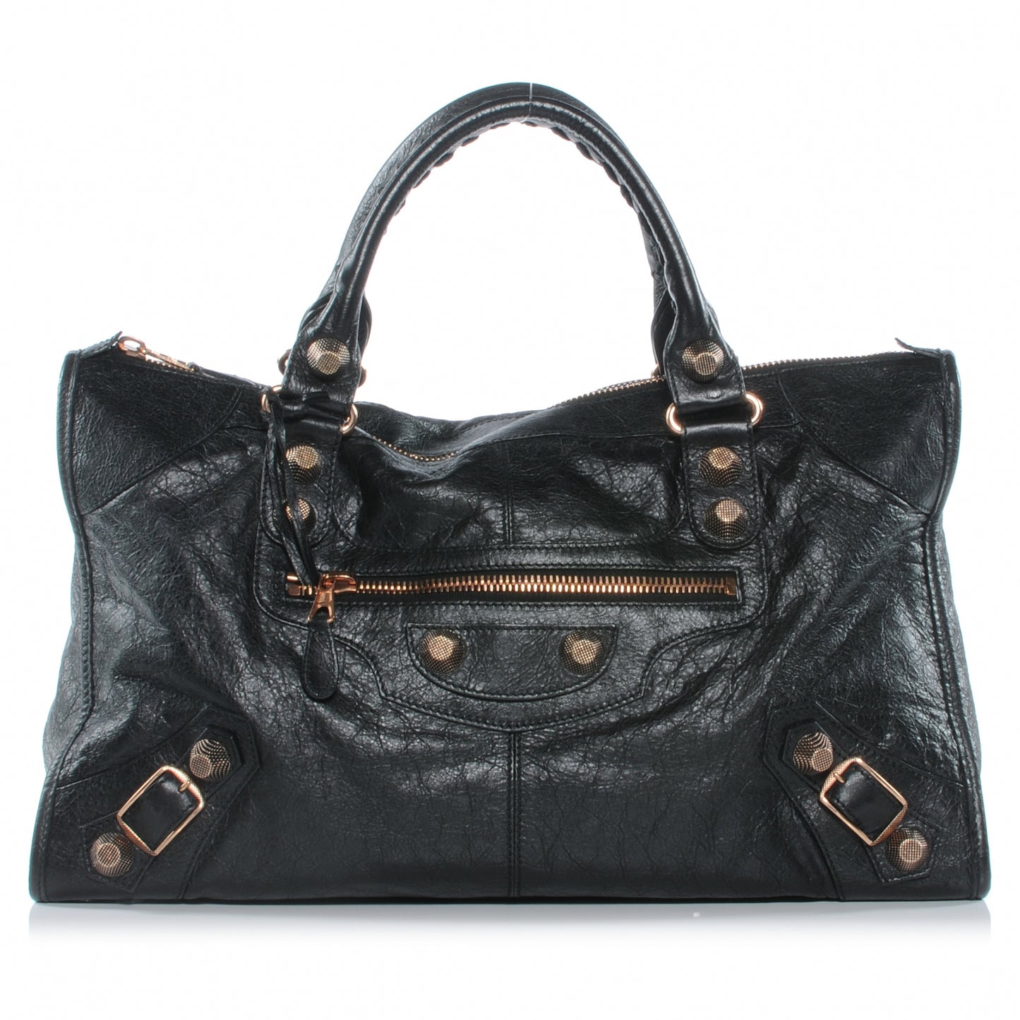 Agneau Giant 21 Rose Gold Hardware Work Black