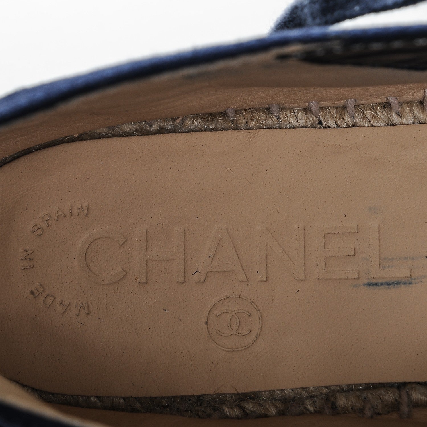 Chanel Suede Lace Up Espadrilles 35 Dark Navy Blue 8 of 11