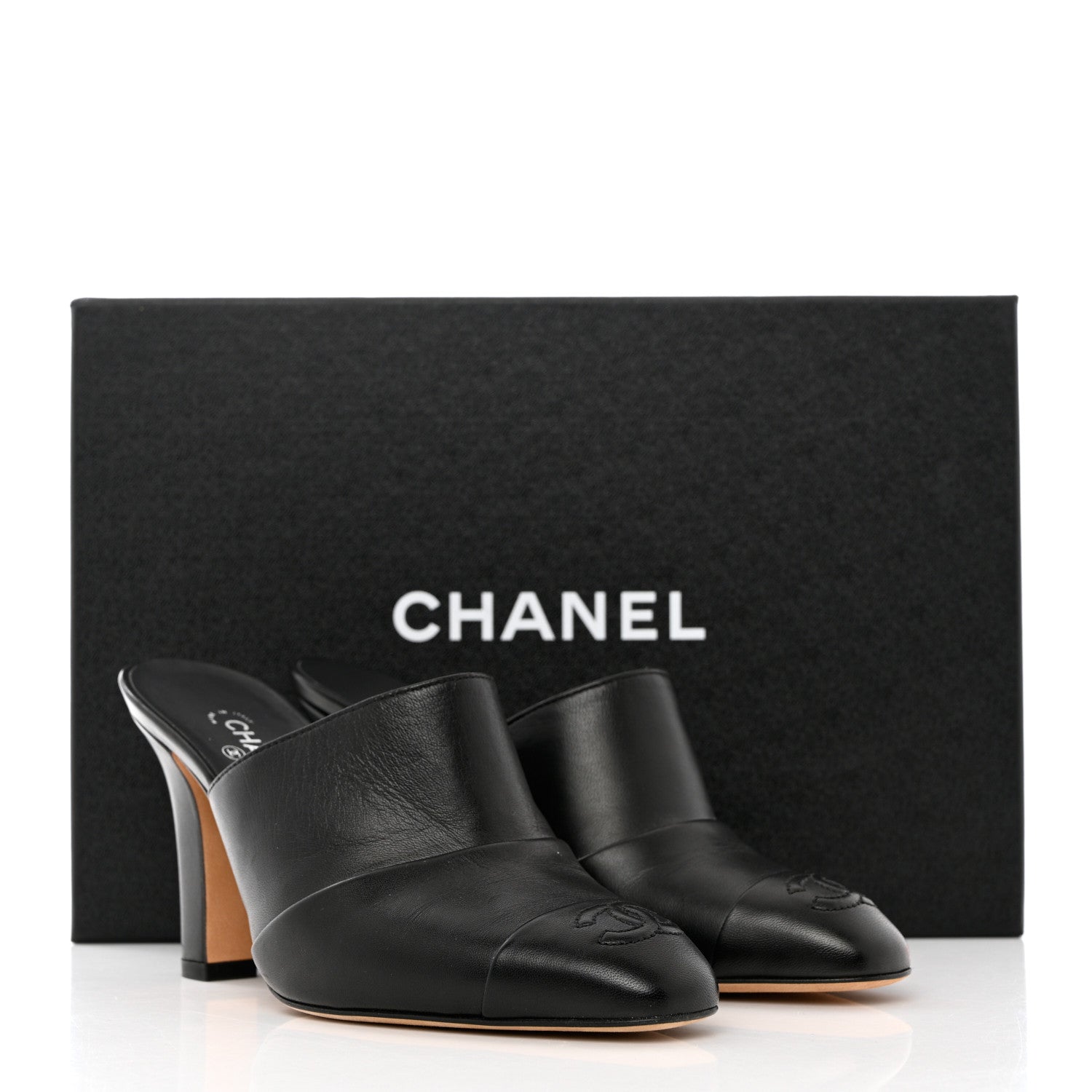 Chanel Lambskin Cap Toe CC Mules 35.5 Black 12 of 12
