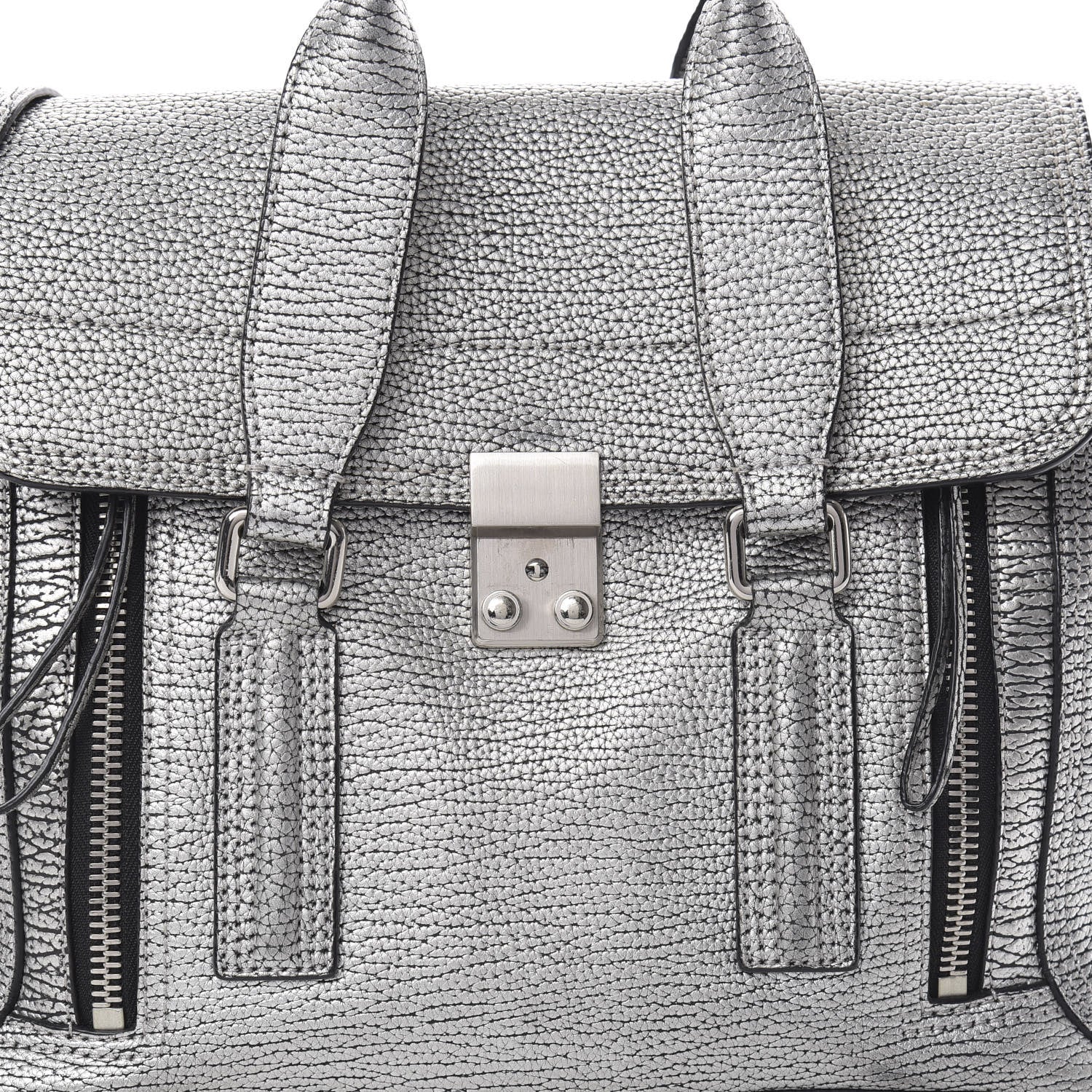 3.1 Phillip Lim 3.1 Textured Calfskin Medium Pashli Satchel Silver 8 of 16