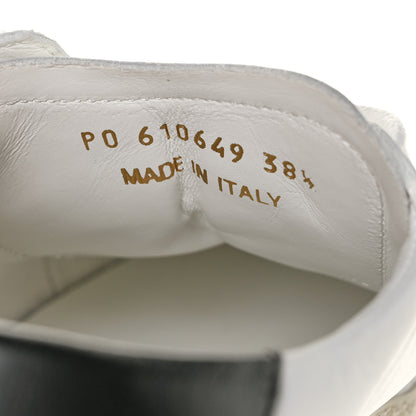 Saint Laurent Calfskin Embroidered Court Classic Sneakers 38.5 White Black 8 of 8