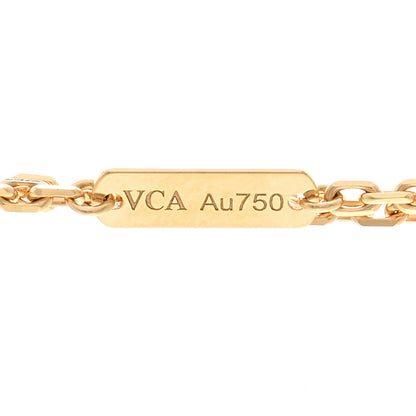 Van Cleef & Arpels 18K Yellow Gold Malachite Magic Alhambra Pendant Necklace 4 of 6