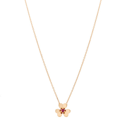 Van Cleef & Arpels 18K Rose Gold Ruby Mini Frivole Pendant Necklace 1 of 5