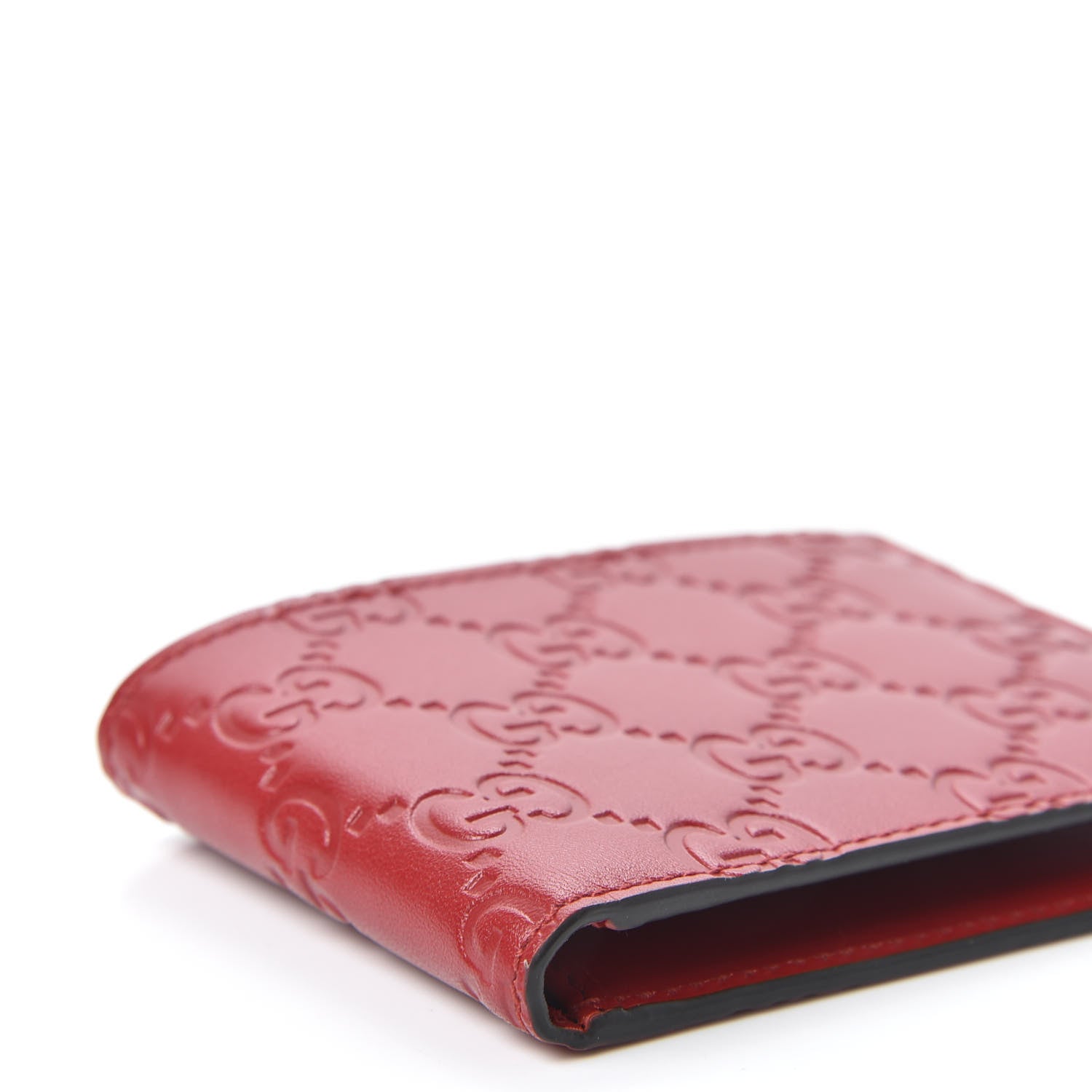 Gucci Guccissima Signature Bi-Fold Wallet Red 5 of 9