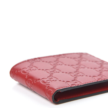 Gucci Guccissima Signature Bi-Fold Wallet Red 5 of 9