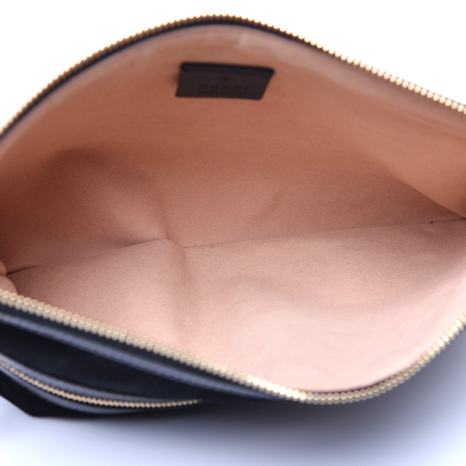 Gucci Suede Patent Large Ophidia Pouch Clutch Black 5 of 10