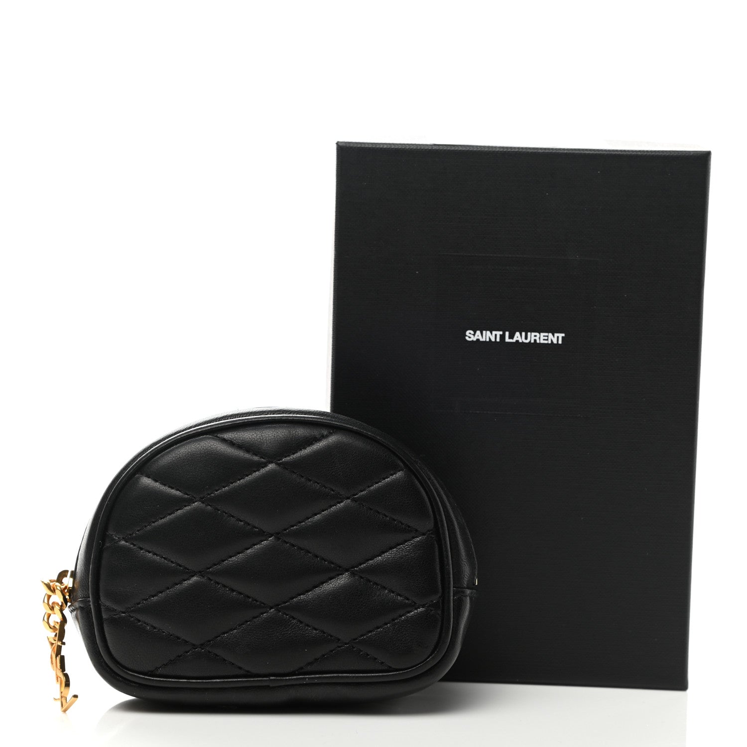 Saint Laurent Lambskin Quilted Lolita Cosmetic Pouch Black 8 of 8