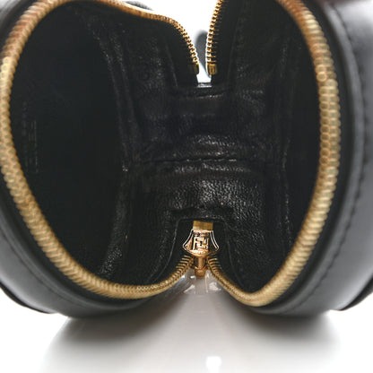 Fendi Calfskin FF 1974 Embossed Help Bag Maya Black 10 of 17